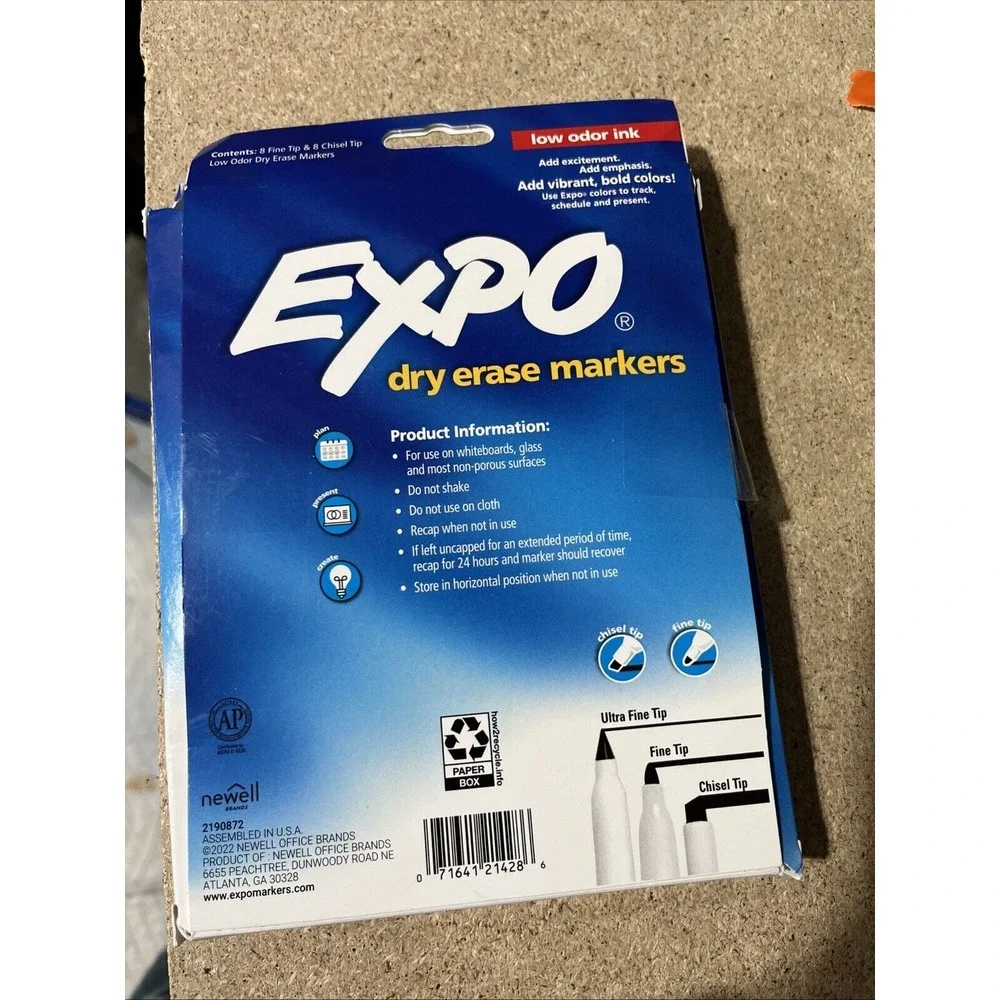 EXPO Low Odor Dry Erase Markers 8 Chisel 8 Fine Tip‎ Multi Color 16ct NEW
